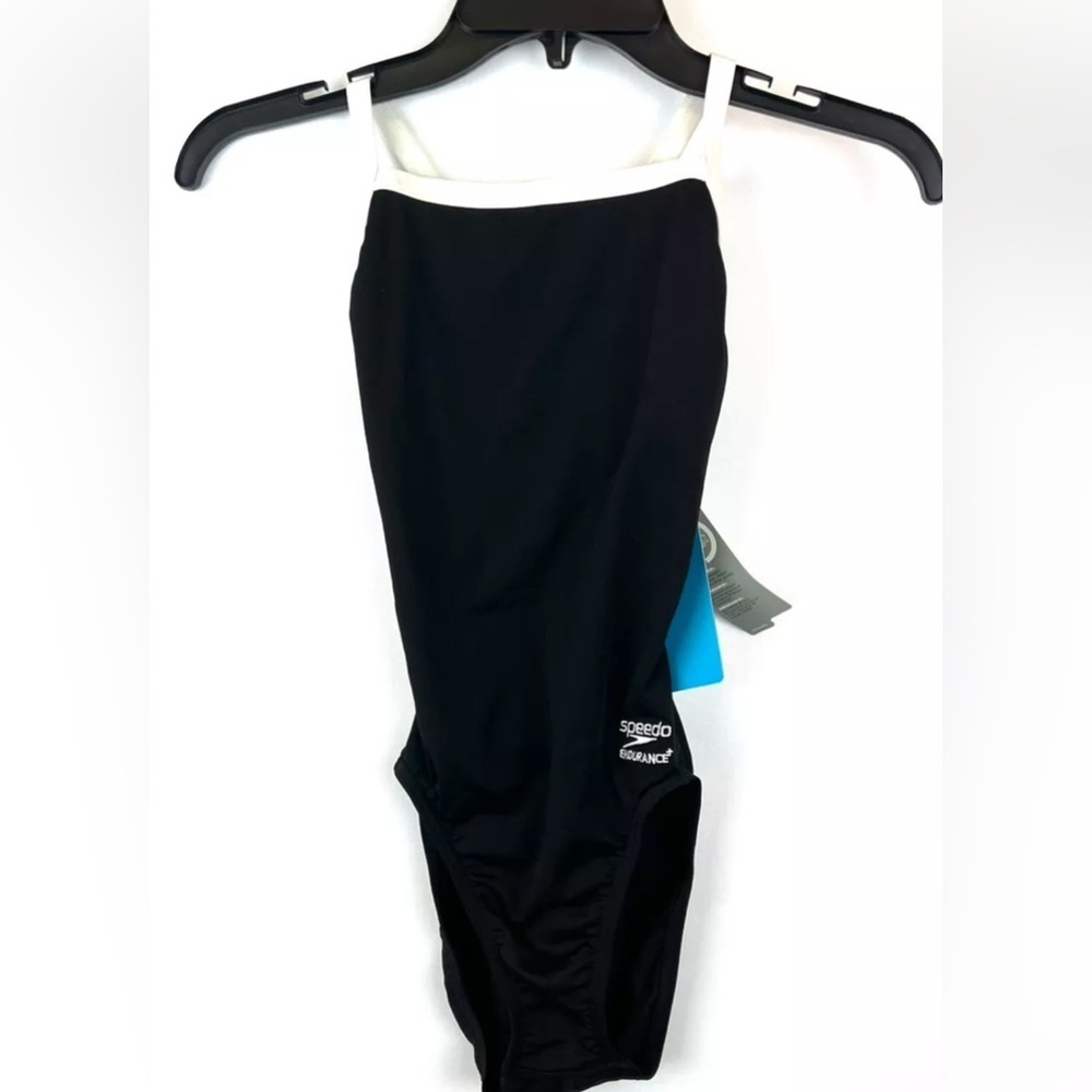 Speedo Women’s Black Solid Endurance Flyback One Piece Swimsuit Size 26